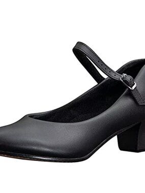 ARCLIBER Women's Dance Heels 1.55" Block Heel Ankle Strap PU Leather Ballroom